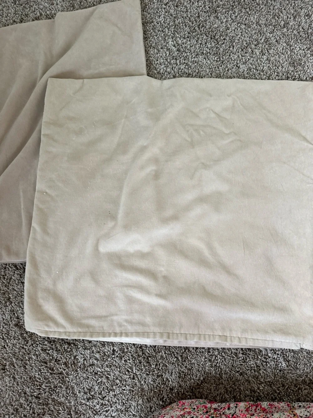 IKEA Beige Pillow Covers - Set of 2 velvet pillow cases. Matching cream .